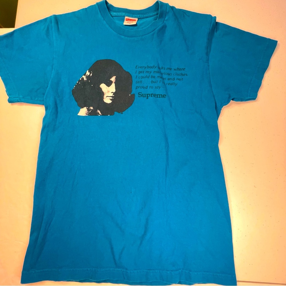 Supreme Blue Color Where I Get My Clothes Mens Medium Size Tee Shirt